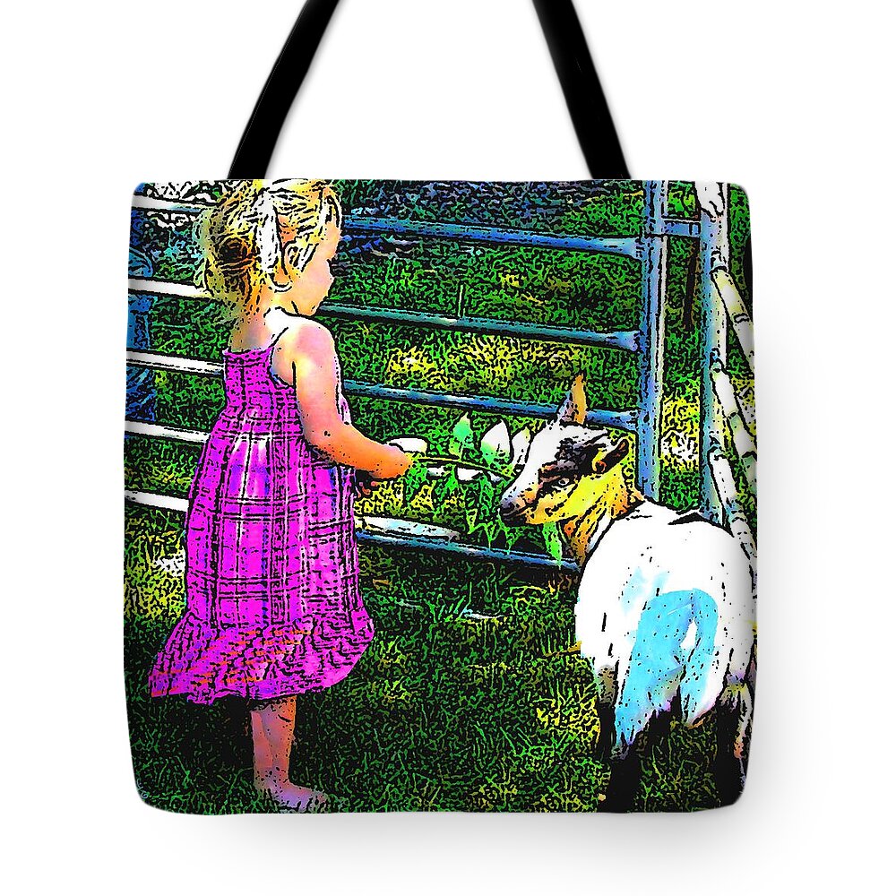 Child Tote Bag featuring the painting The Young Relate by Cliff Wilson