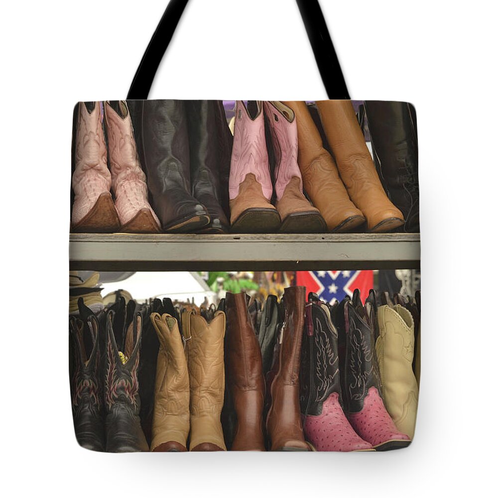 Boots Tote Bag featuring the photograph Them Boots, Pink and Brown by Nadalyn Larsen