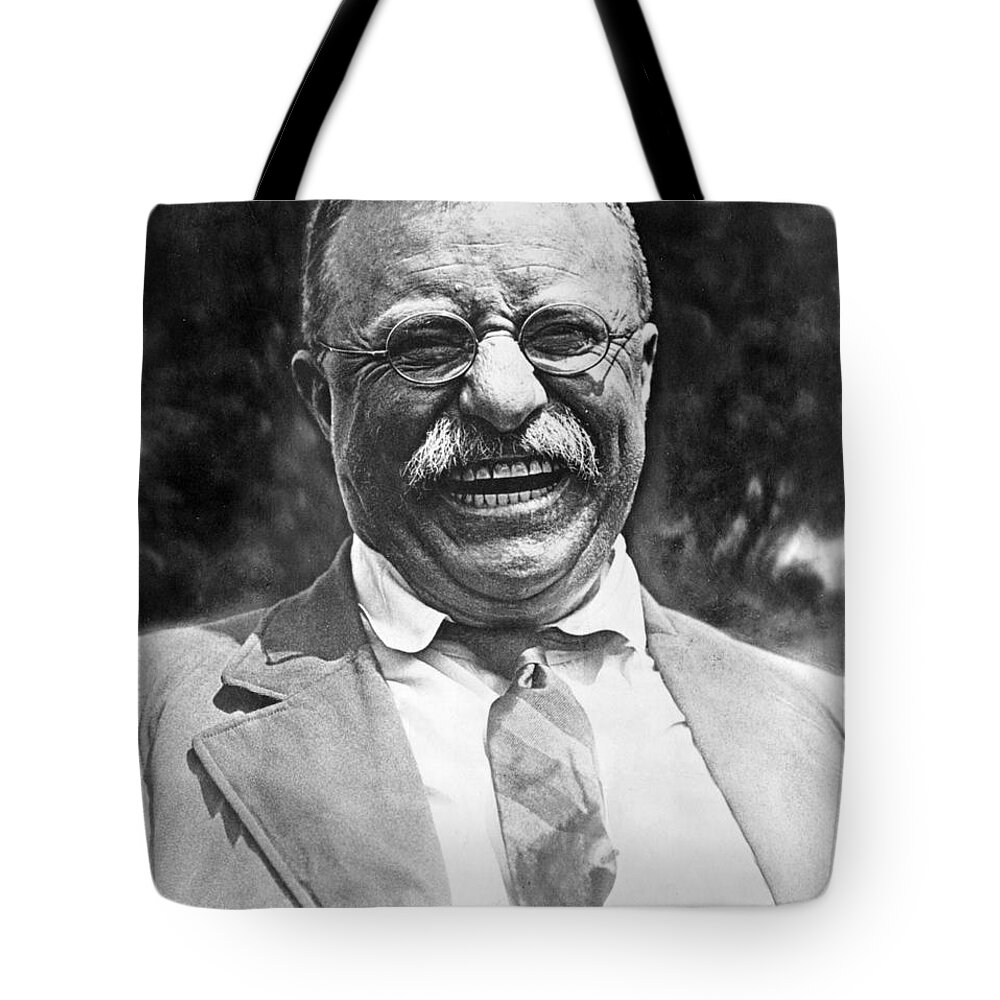 theodore Roosevelt Tote Bag featuring the photograph Theodore Roosevelt laughing by International Images