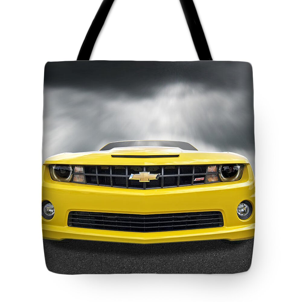 Camaro Tote Bag featuring the photograph There's a Storm Coming - Camaro SS by Gill Billington