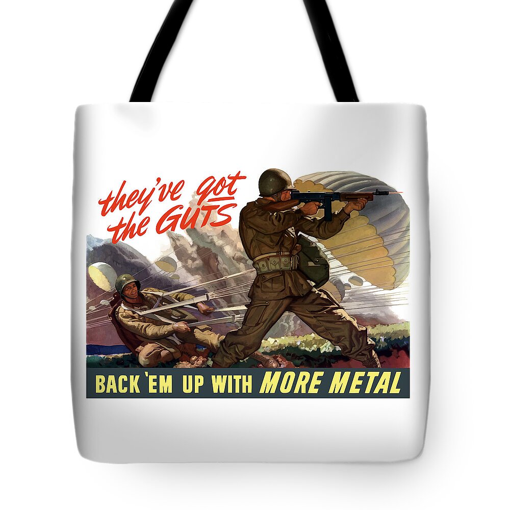 Airborne Tote Bag featuring the painting They've Got The Guts by War Is Hell Store