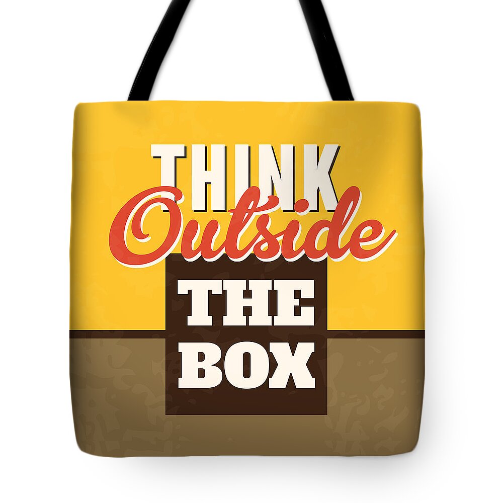 Motivational Tote Bag featuring the photograph Think Outside The Box by Naxart Studio