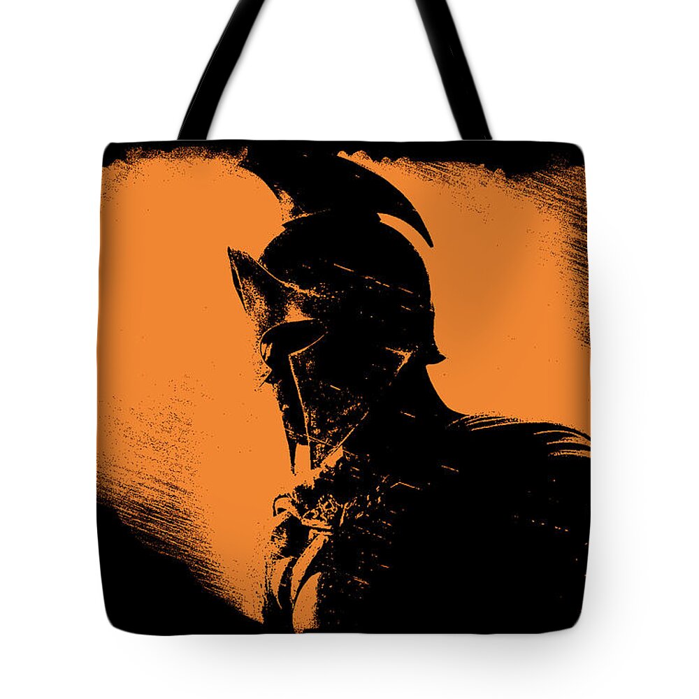 Spartan Tote Bag featuring the painting This is Sparta by AM FineArtPrints