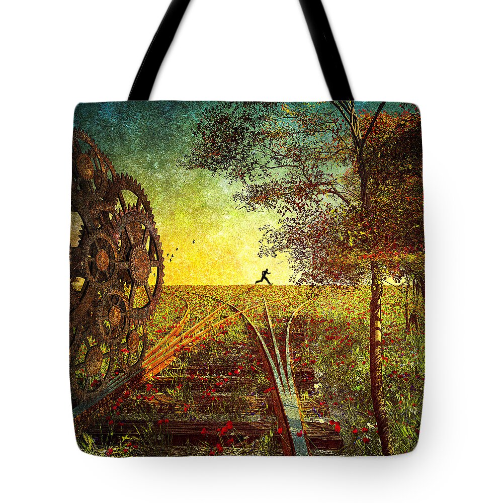 Trains Tote Bag featuring the photograph This is the best part of the trip by Bob Orsillo