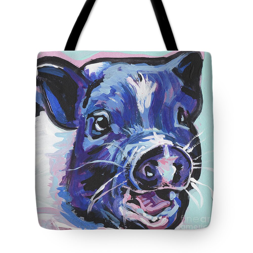 Mini Pig Tote Bag featuring the painting This Little Piggy by Lea