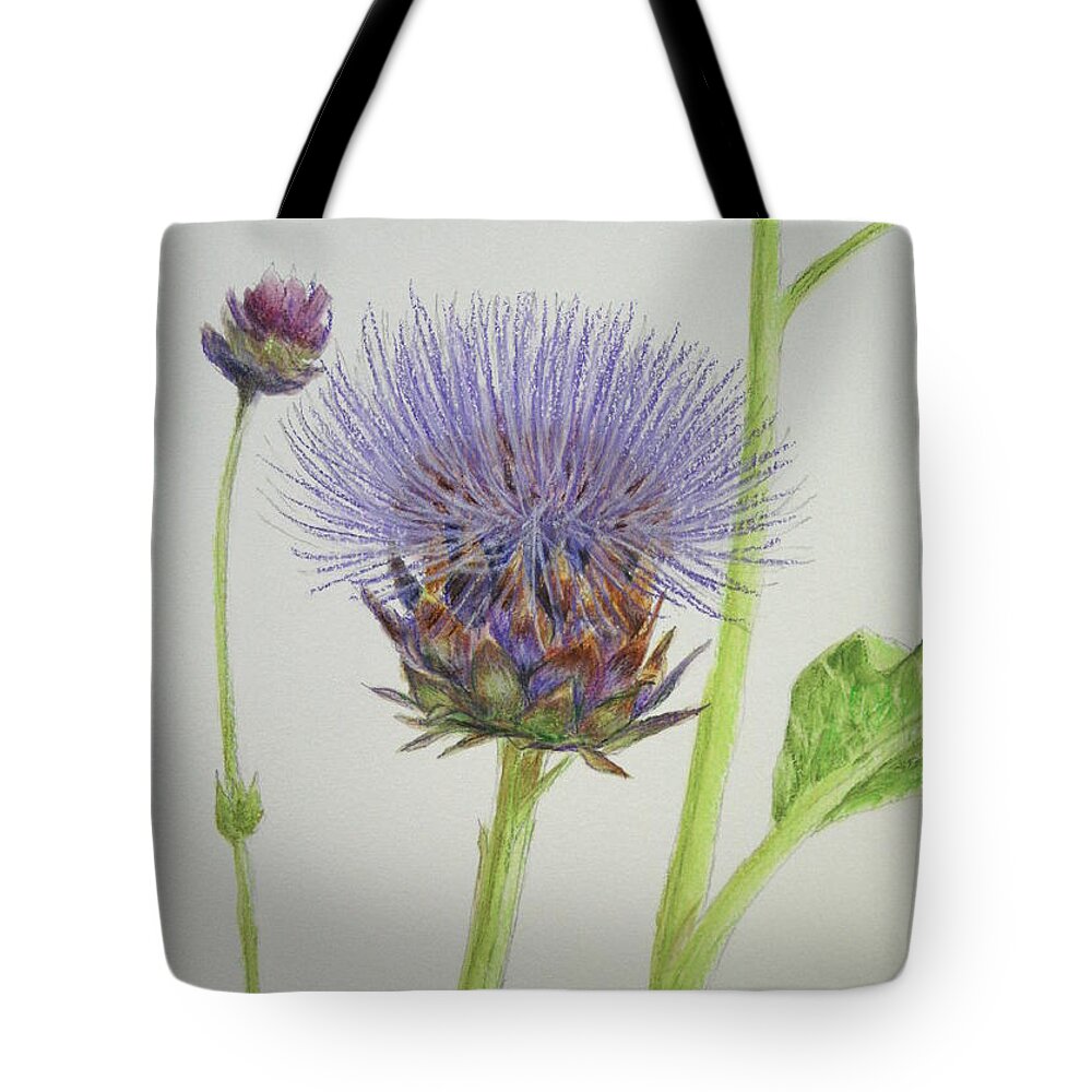 Thistle Tote Bag featuring the painting Thistles by Marna Edwards Flavell
