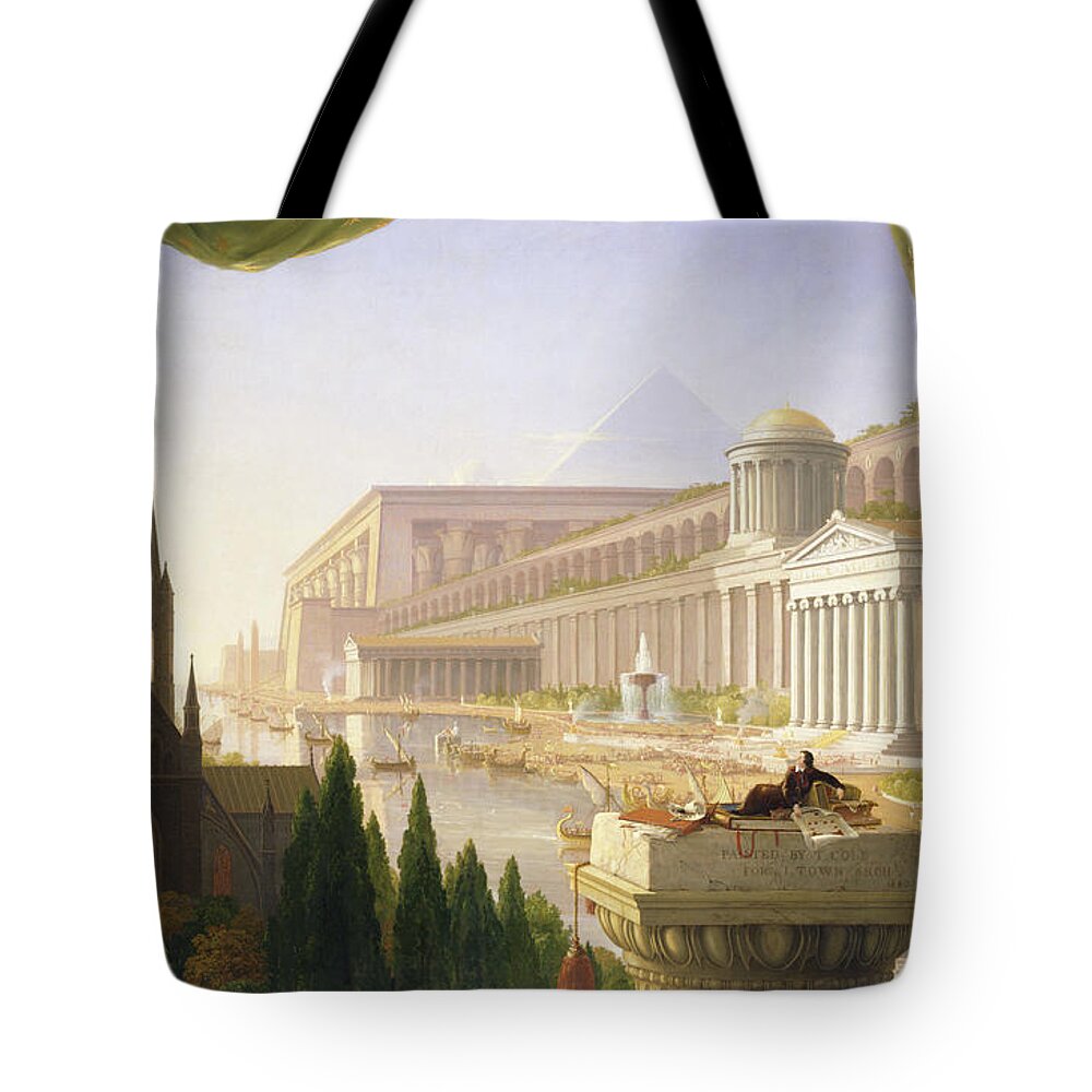 Thomas Cole Tote Bag featuring the painting Thomas Cole by MotionAge Designs