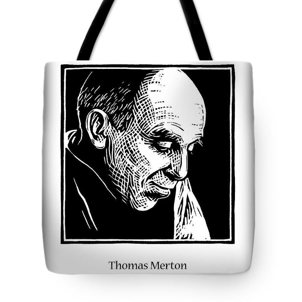 Thomas Merton Tote Bag featuring the painting Thomas Merton - JLTHM by Julie Lonneman