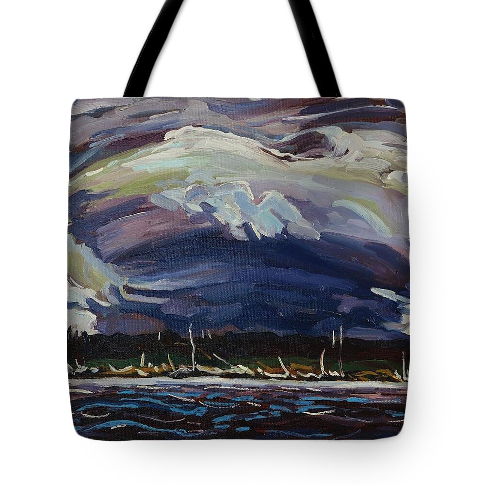 886 Tote Bag featuring the painting Thomson's Thunderhead by Phil Chadwick