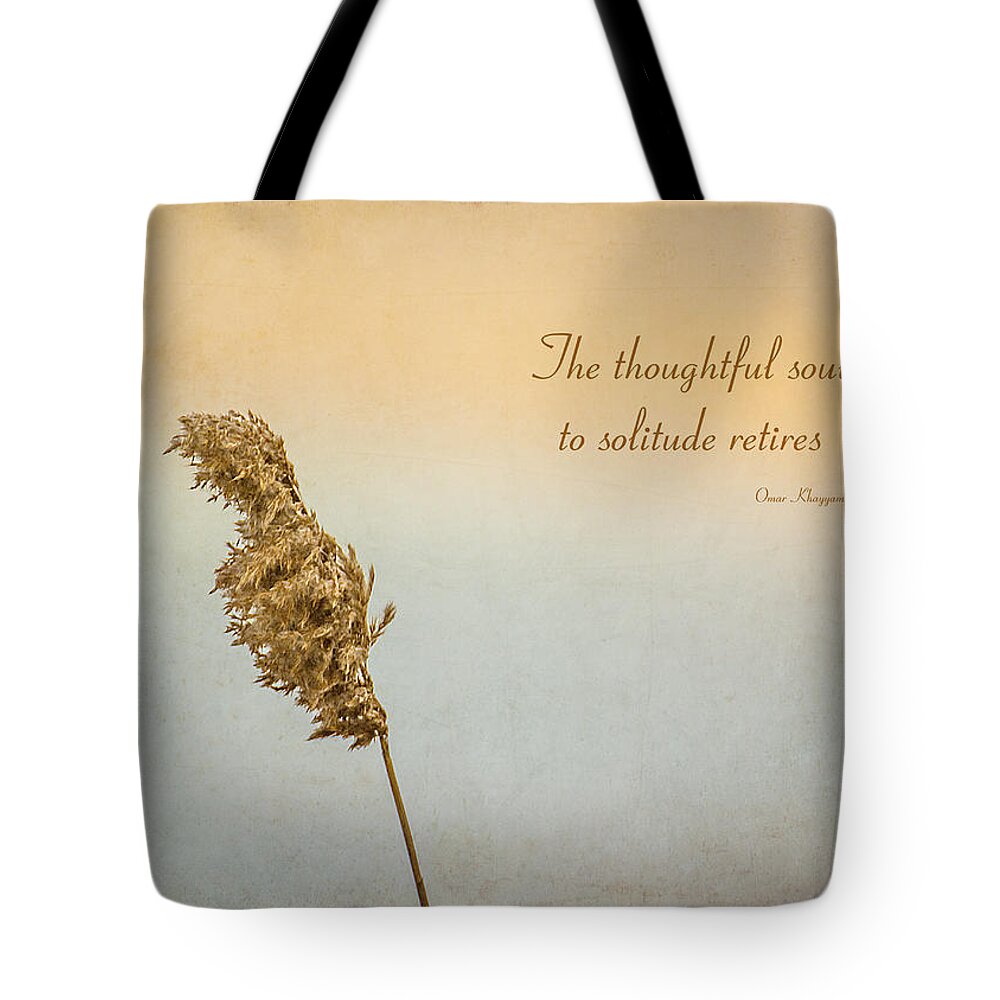 Reed Tote Bag featuring the photograph Thoughtful Soul by Cathy Kovarik