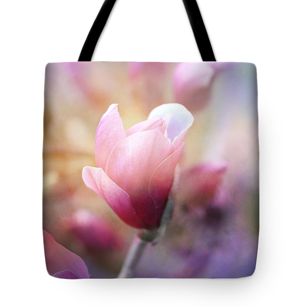 Magnolia Tote Bag featuring the photograph Thoughts Of Flowers by Theresa Campbell