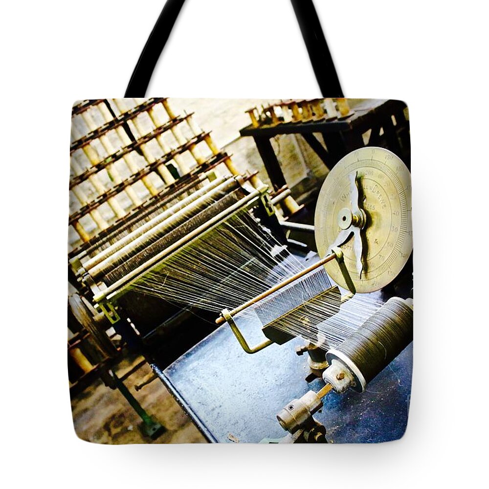 Industrial Machine Tote Bag featuring the photograph Threaded by Phil Cappiali Jr