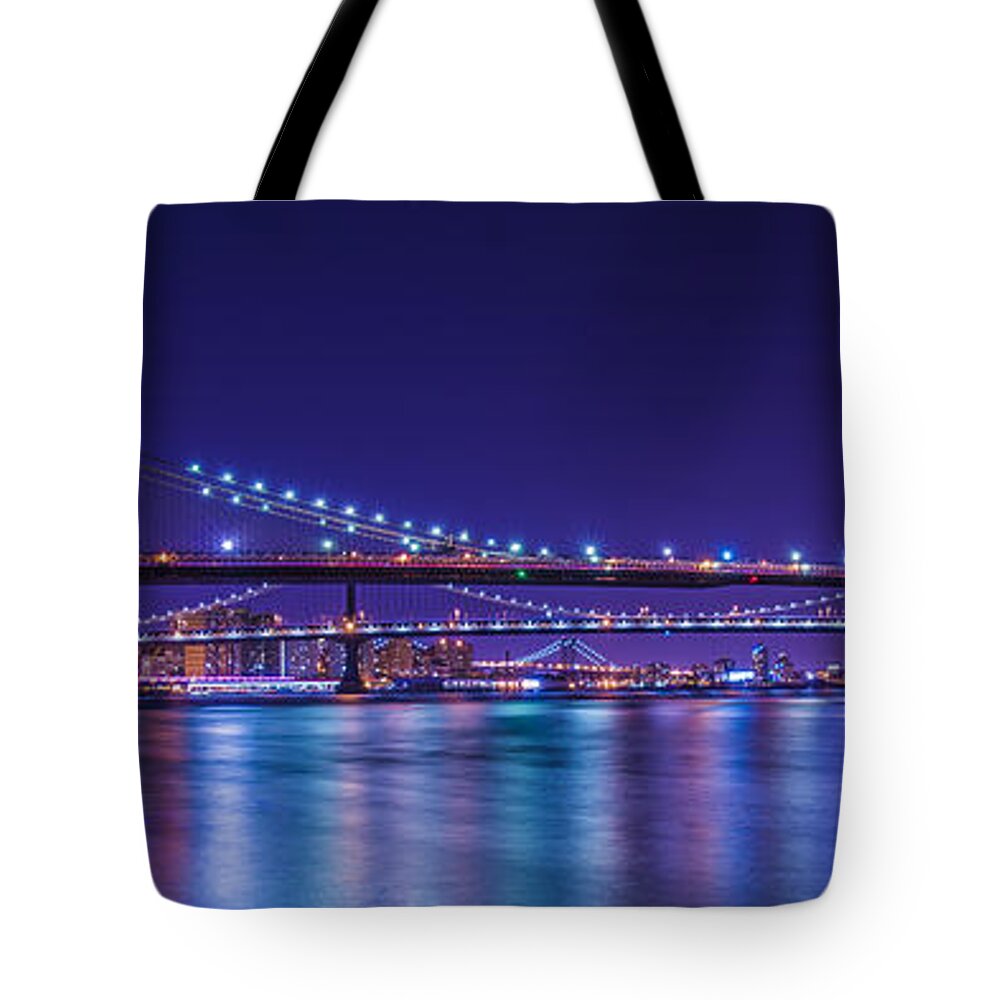 Brooklyn Bridge Tote Bag featuring the photograph Three Bridges by Theodore Jones