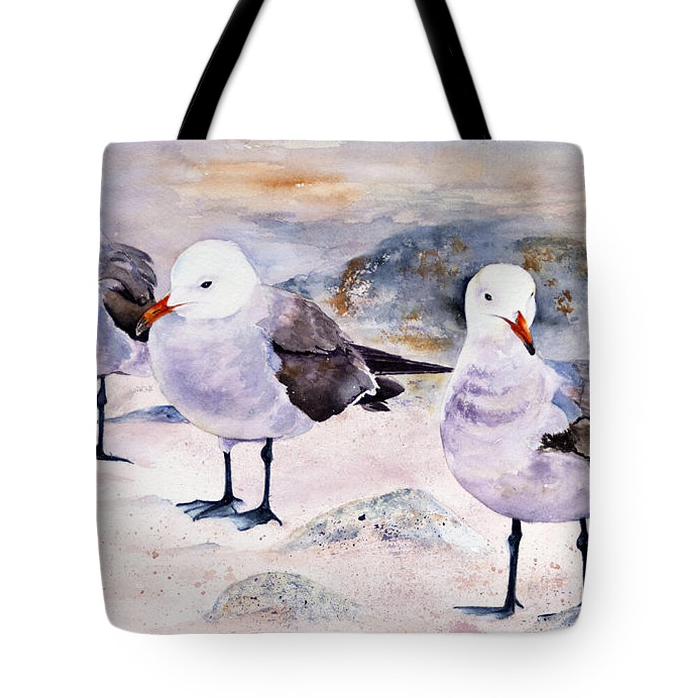 Birds Tote Bag featuring the painting Three Carmelites by Marsha Karle