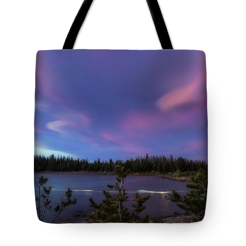 Pink Tote Bag featuring the photograph Three Creeks Sunset by Cat Connor