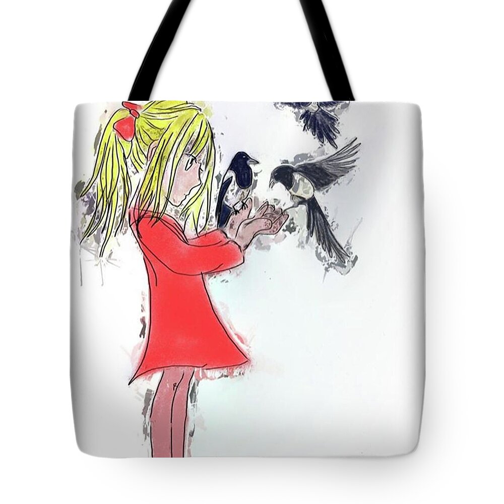 Nurseryrhymes Tote Bag featuring the photograph Three For A Girl - Work In by John Edwards