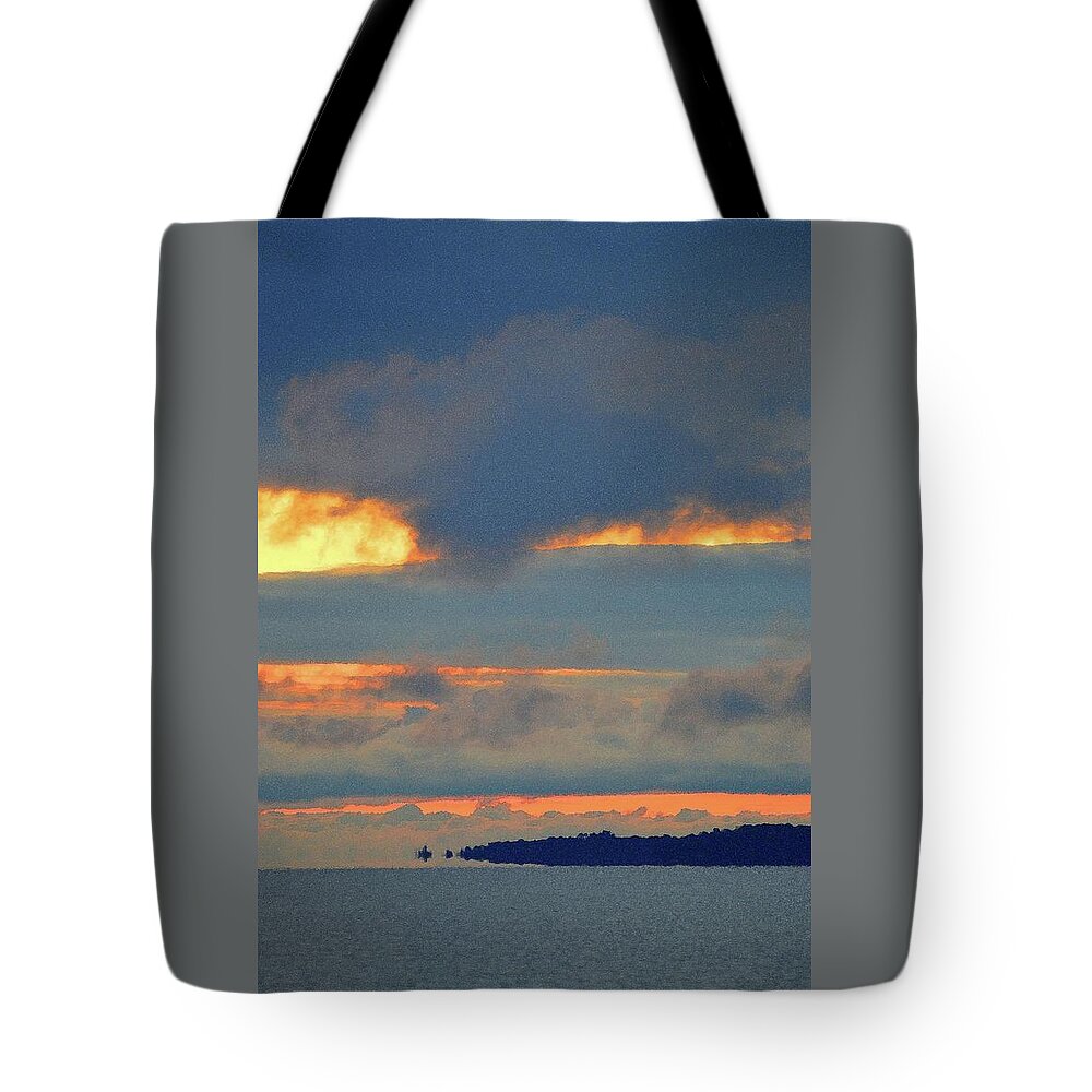 Abstract Tote Bag featuring the digital art Three Layers Of Orange 2 by Lyle Crump