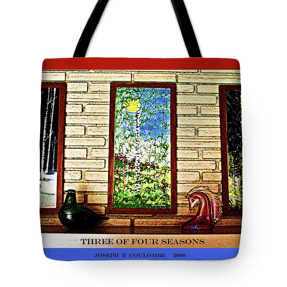 Trilogy Tote Bag featuring the painting Three of Four Seasons by Joseph Coulombe