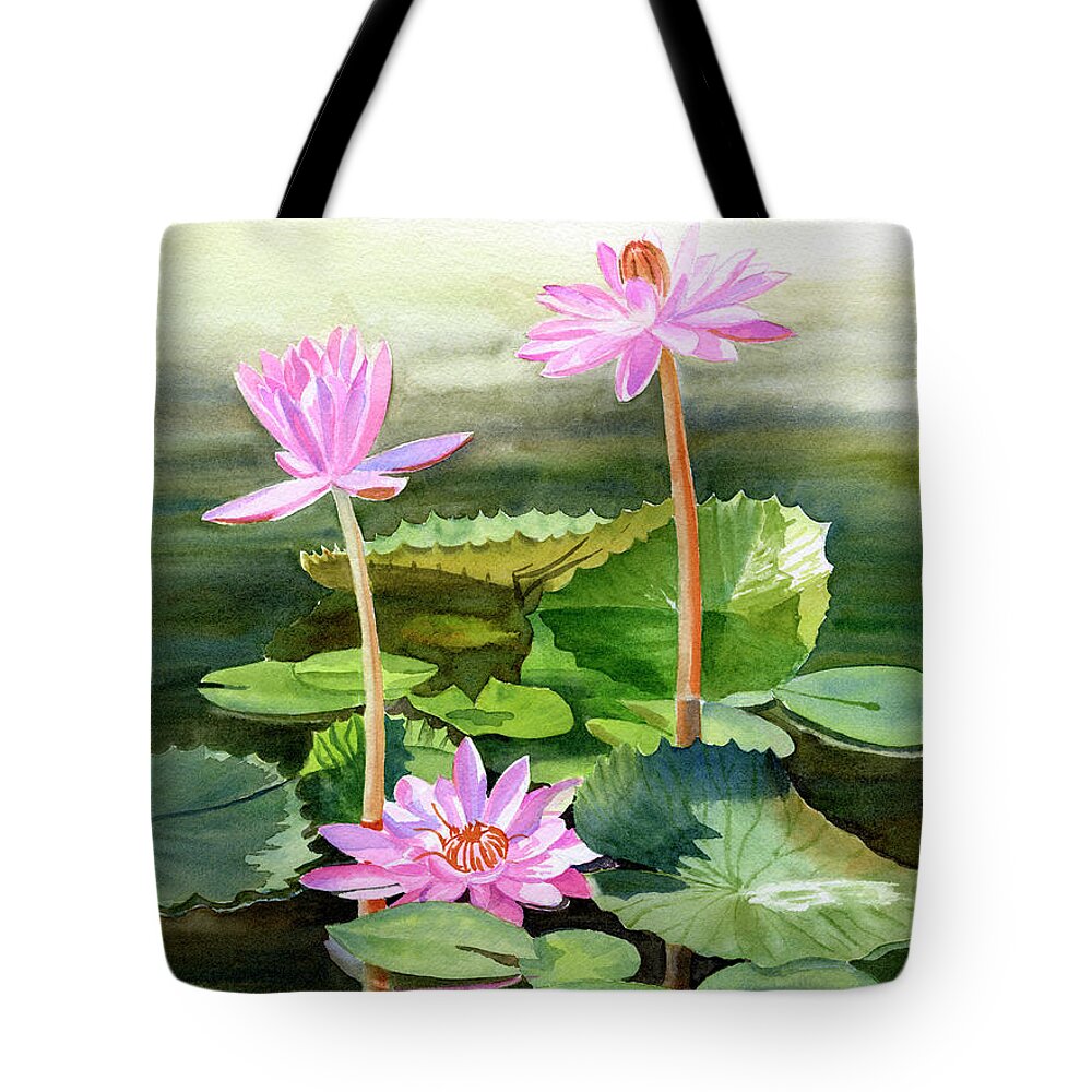 Tropical Water Lily Tote Bags