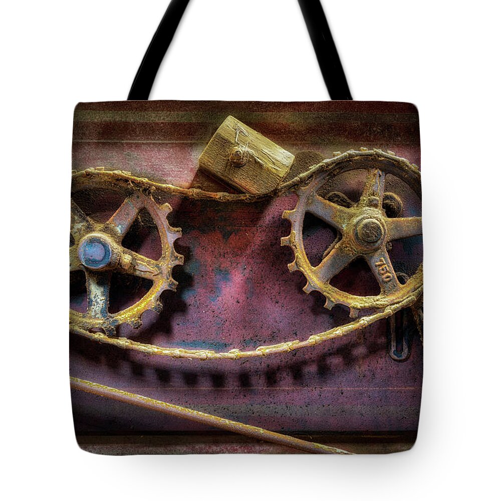 Threshing Machine Tote Bag featuring the photograph Thresher Gears by James Barber