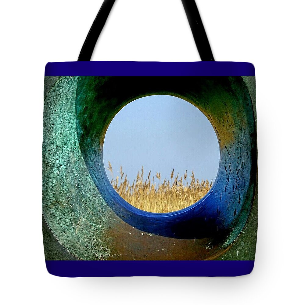 Sculpture Tote Bag featuring the photograph Through and beyond by Susan Baker