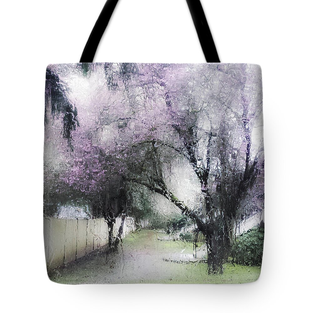 Cherry Tree Tote Bag featuring the photograph Through my Window by Lynn Wohlers