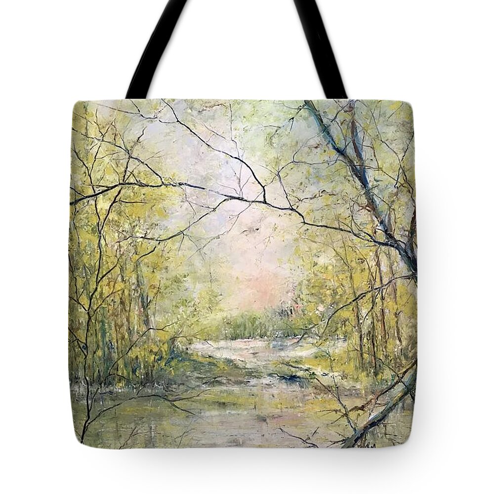 2018 Tote Bag featuring the painting Through the Looking Glass by Robin Miller-Bookhout
