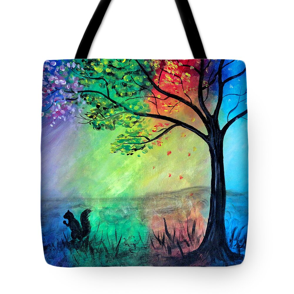 Landscape Tote Bag featuring the painting Through the Seasons by Christopher Spicer
