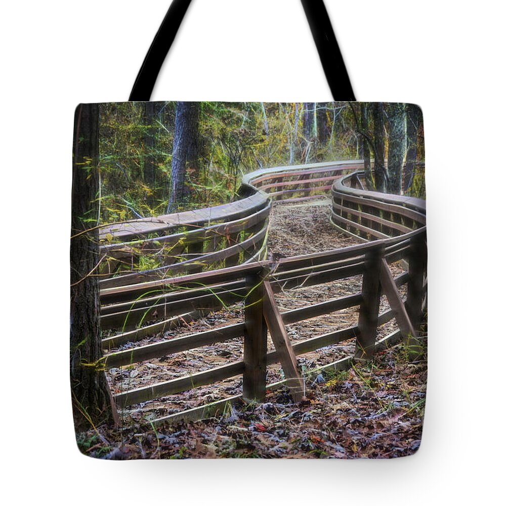 Pathway Tote Bag featuring the photograph Through The Woods by Ken Johnson