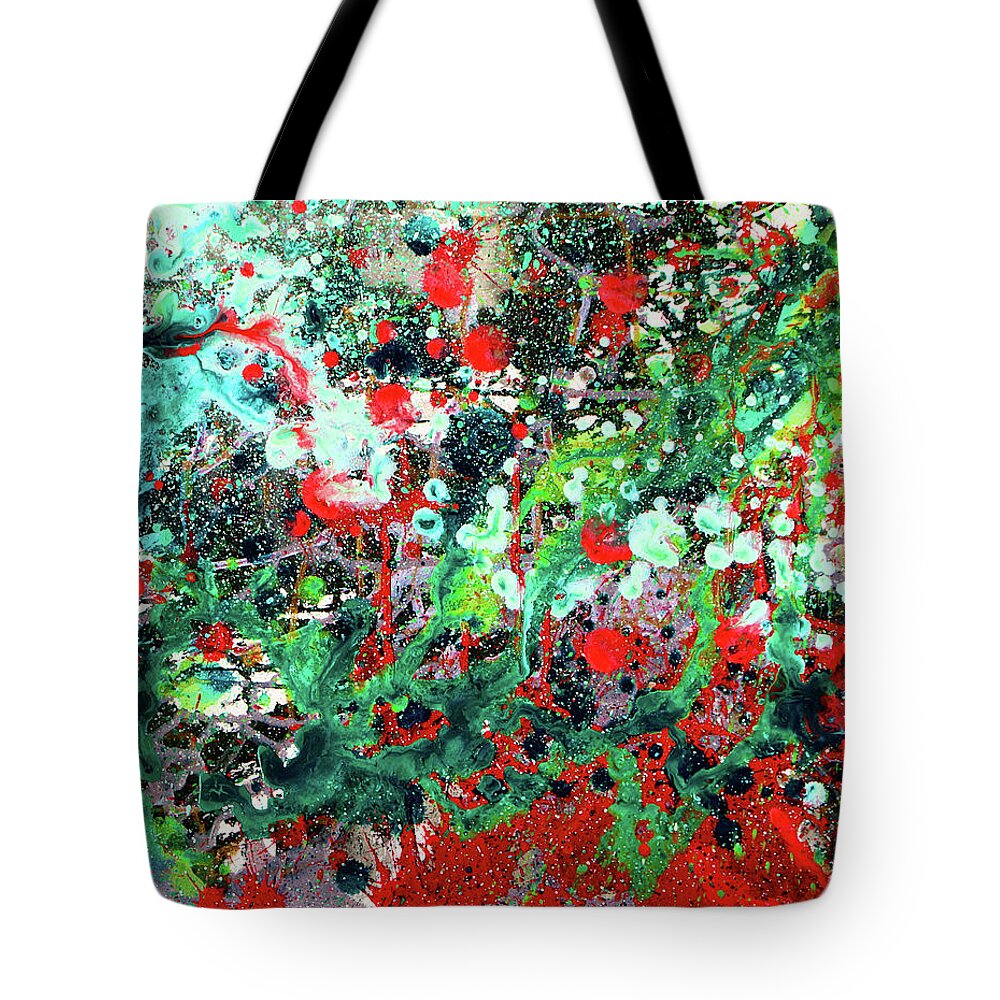 Abstract Expressionism Tote Bag featuring the painting Thrown From on High by Polly Castor