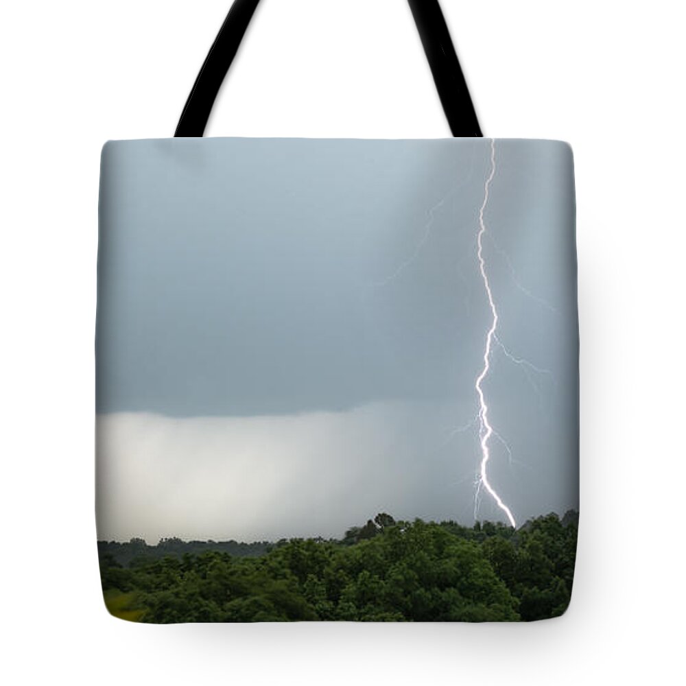 Thunderstorm Tote Bag featuring the photograph Thunderstorm Over Marietta by Holden The Moment