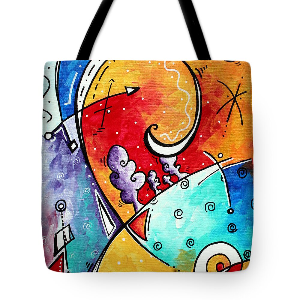 Original Tote Bag featuring the painting Tickle My Fancy Original Whimsical Painting by Megan Duncanson