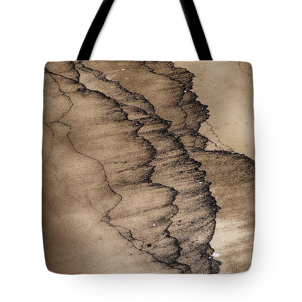 Tides Tote Bag featuring the photograph Tidal Mark Abstract by Cate Franklyn