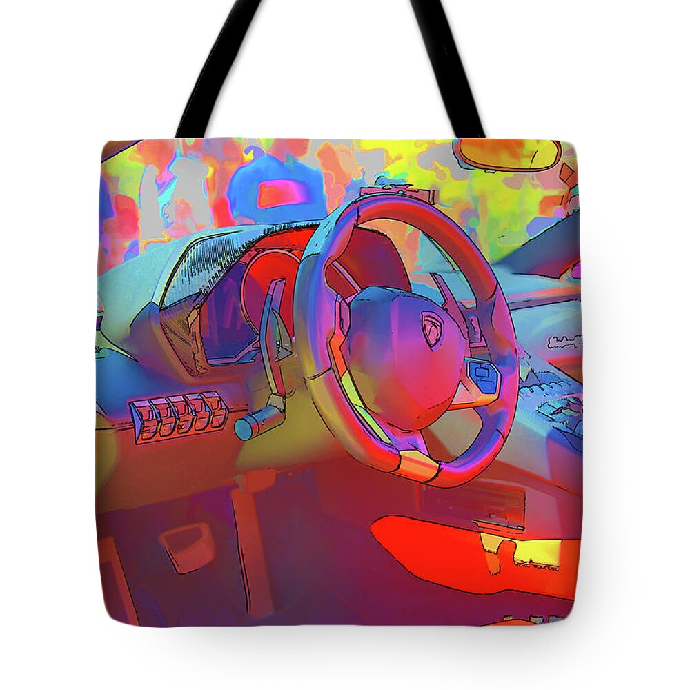 Car Tote Bag featuring the photograph Tie Dye Sports Car by Artful Imagery