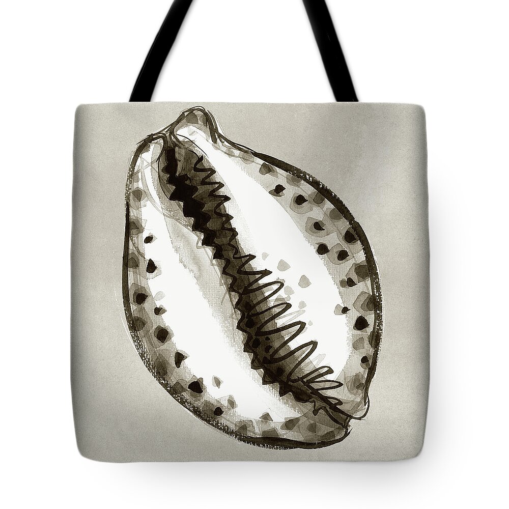 Seashell Tote Bag featuring the painting Tiger Cowrie by Judith Kunzle