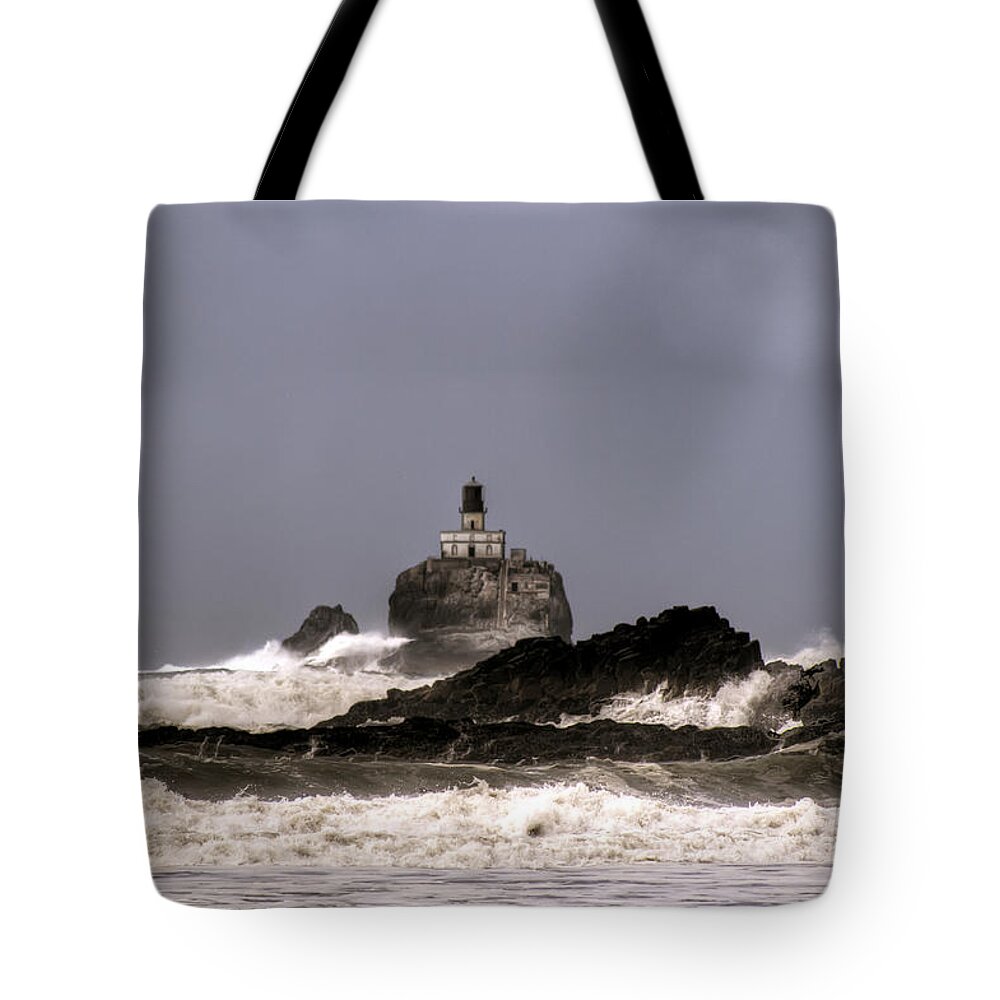 Hdr Tote Bag featuring the photograph Tillamook Lighthouse by Brad Granger