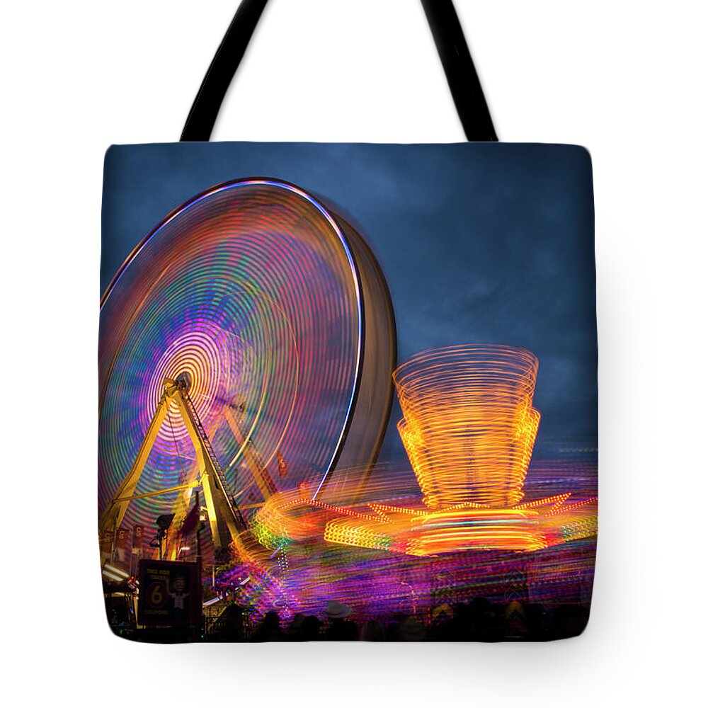 Calgary Tote Bag featuring the photograph Tilt-A-Whirl by Bill Cubitt