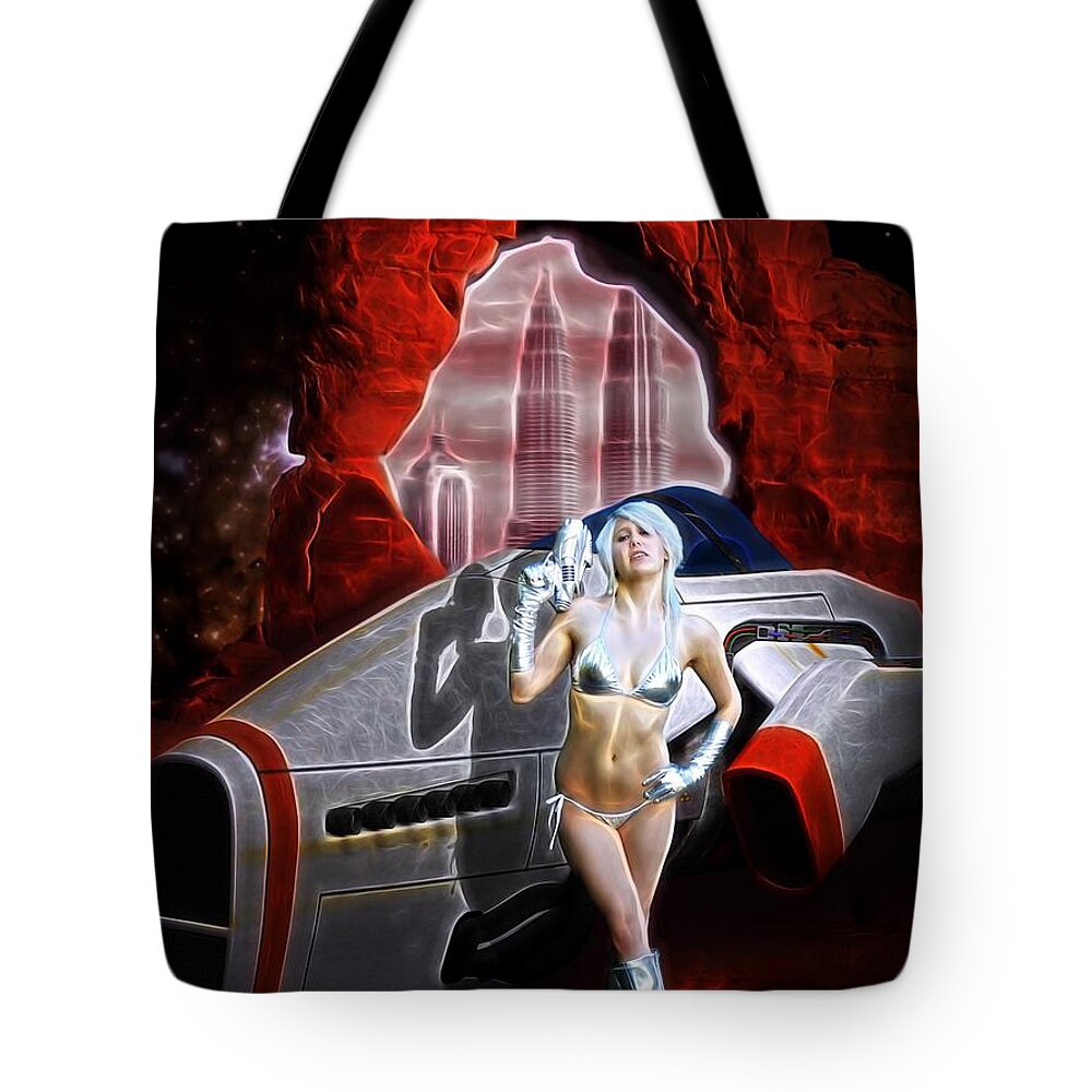 Fantasy Tote Bag featuring the painting Time And Space Portal by Jon Volden