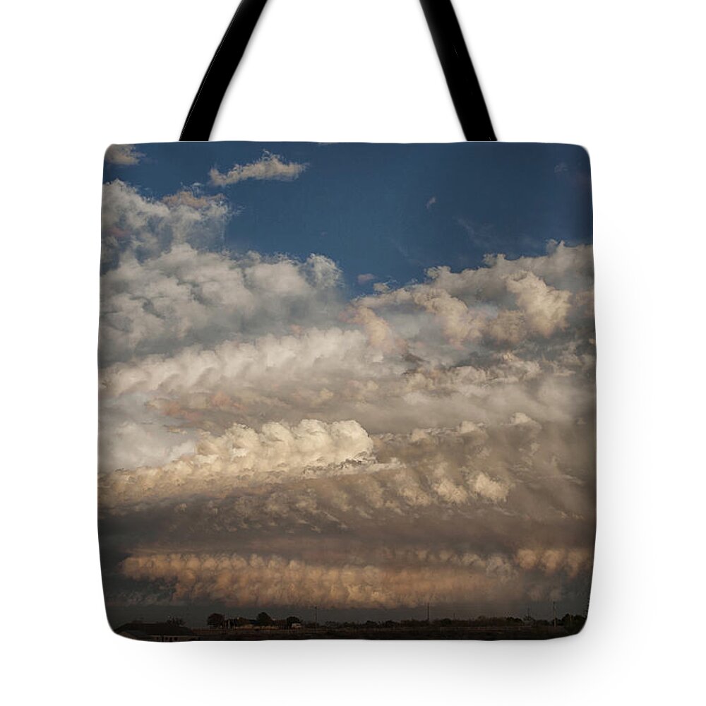 Clouds Tote Bag featuring the photograph Time Flies by Karen Slagle
