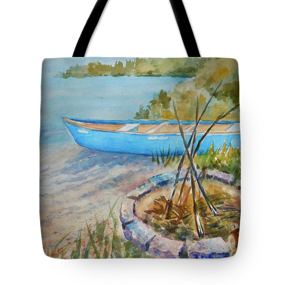 Canoe Tote Bag featuring the painting Time Out by Barbara Parisien