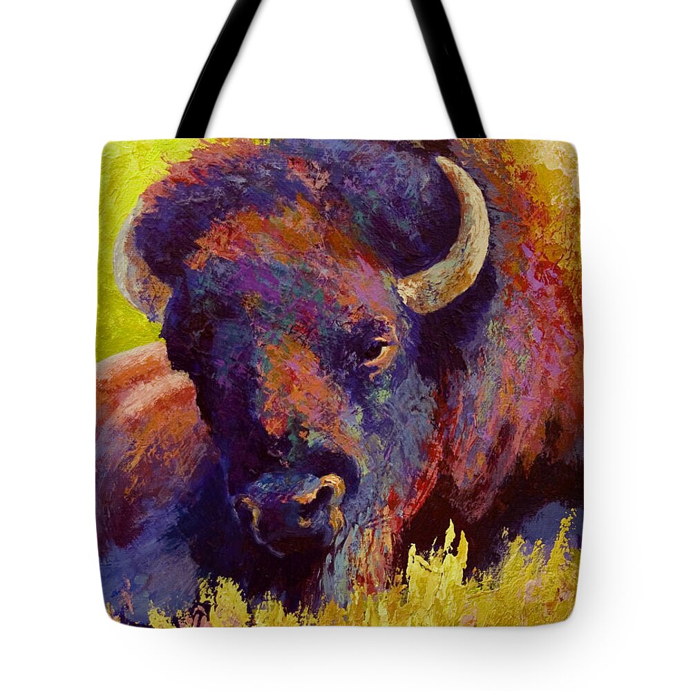 Bison Tote Bag featuring the painting Timeless Spirit by Marion Rose