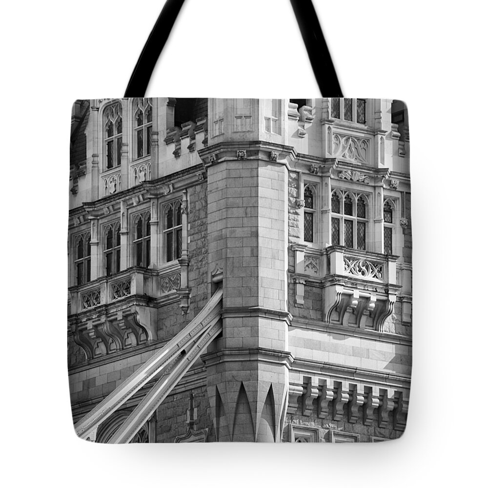 Black And White Tote Bag featuring the photograph Timeless Tower by Christi Kraft