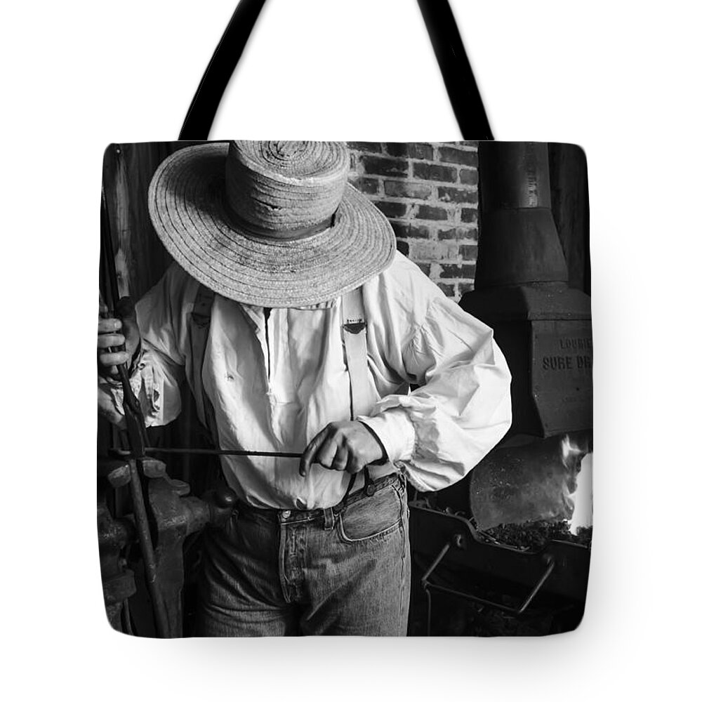 Blacksmith Tote Bag featuring the photograph Times Gone By by Andrea Silies