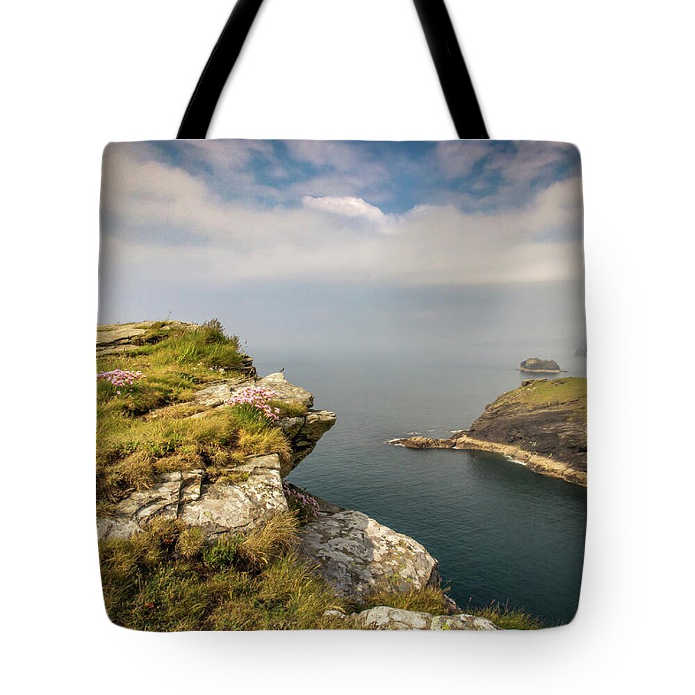Tintagel Tote Bag featuring the photograph Tintagel View by Framing Places