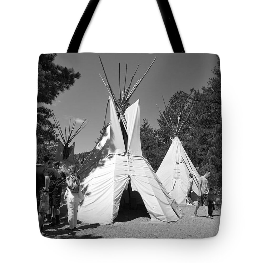 Tipi Tote Bag featuring the photograph Tipis in Black Hills by Matt Quest
