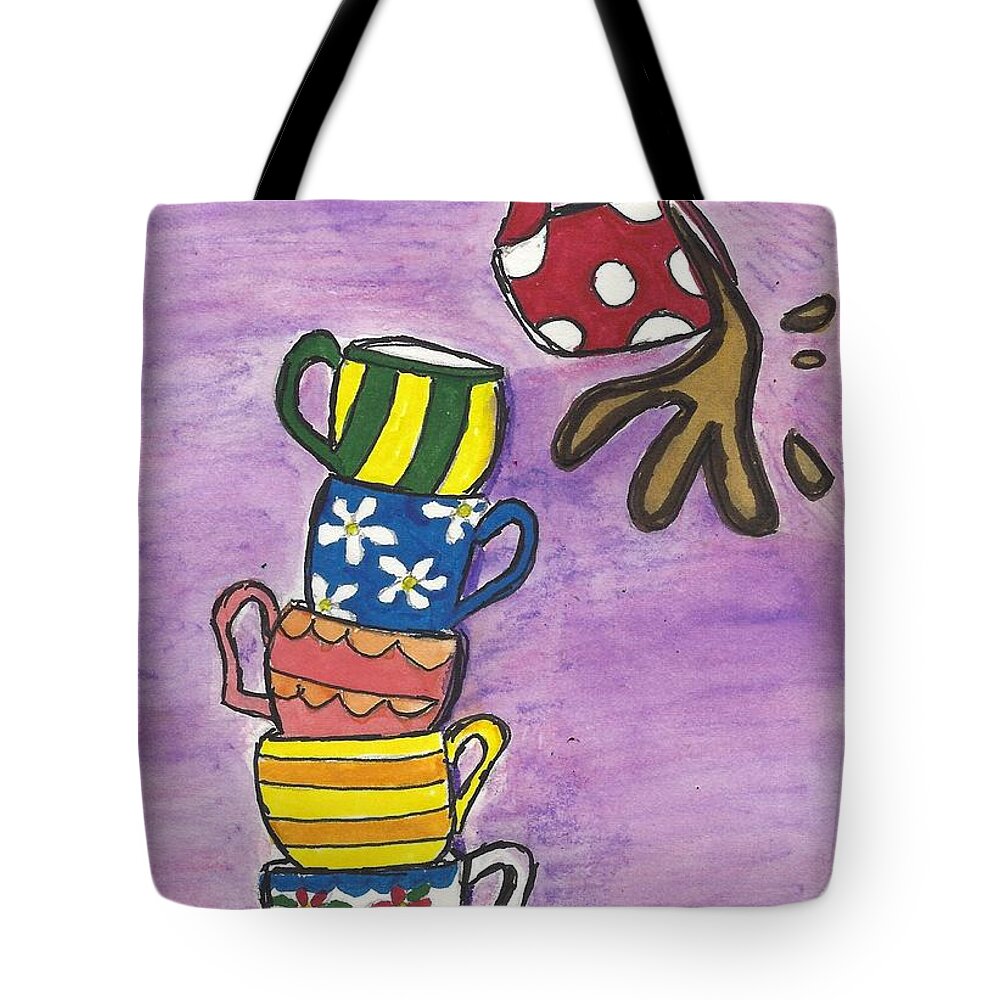 Coffee Tote Bag featuring the painting Tipsy by Ali Baucom