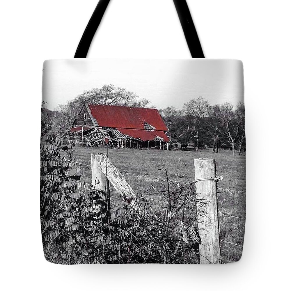 Barn Tote Bag featuring the photograph Tired of Standing by Alyssa Eason