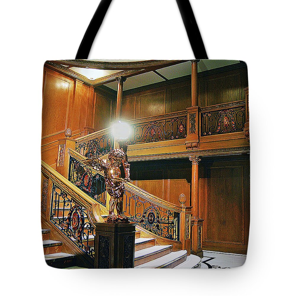 Titanic Tote Bag featuring the digital art Titanics Grandeur by DigiArt Diaries by Vicky B Fuller