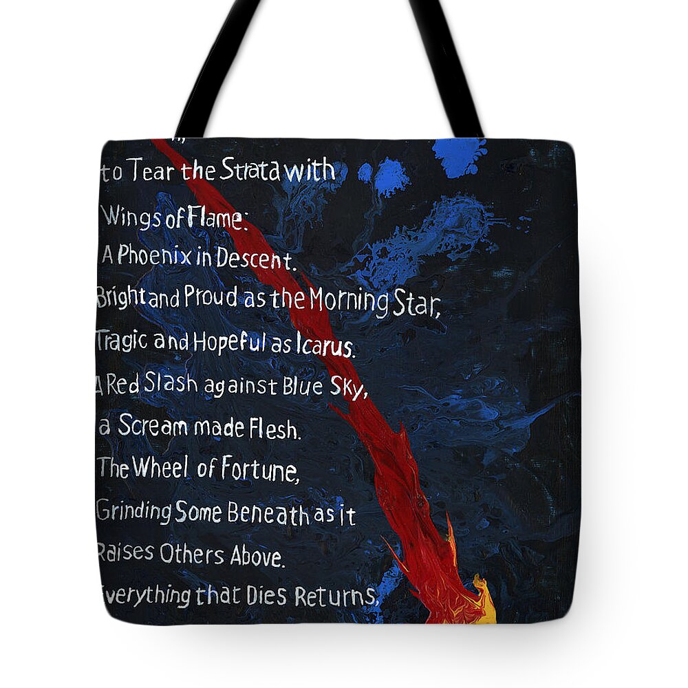 Phoenix Tote Bag featuring the painting To Fall by Matthew Mezo