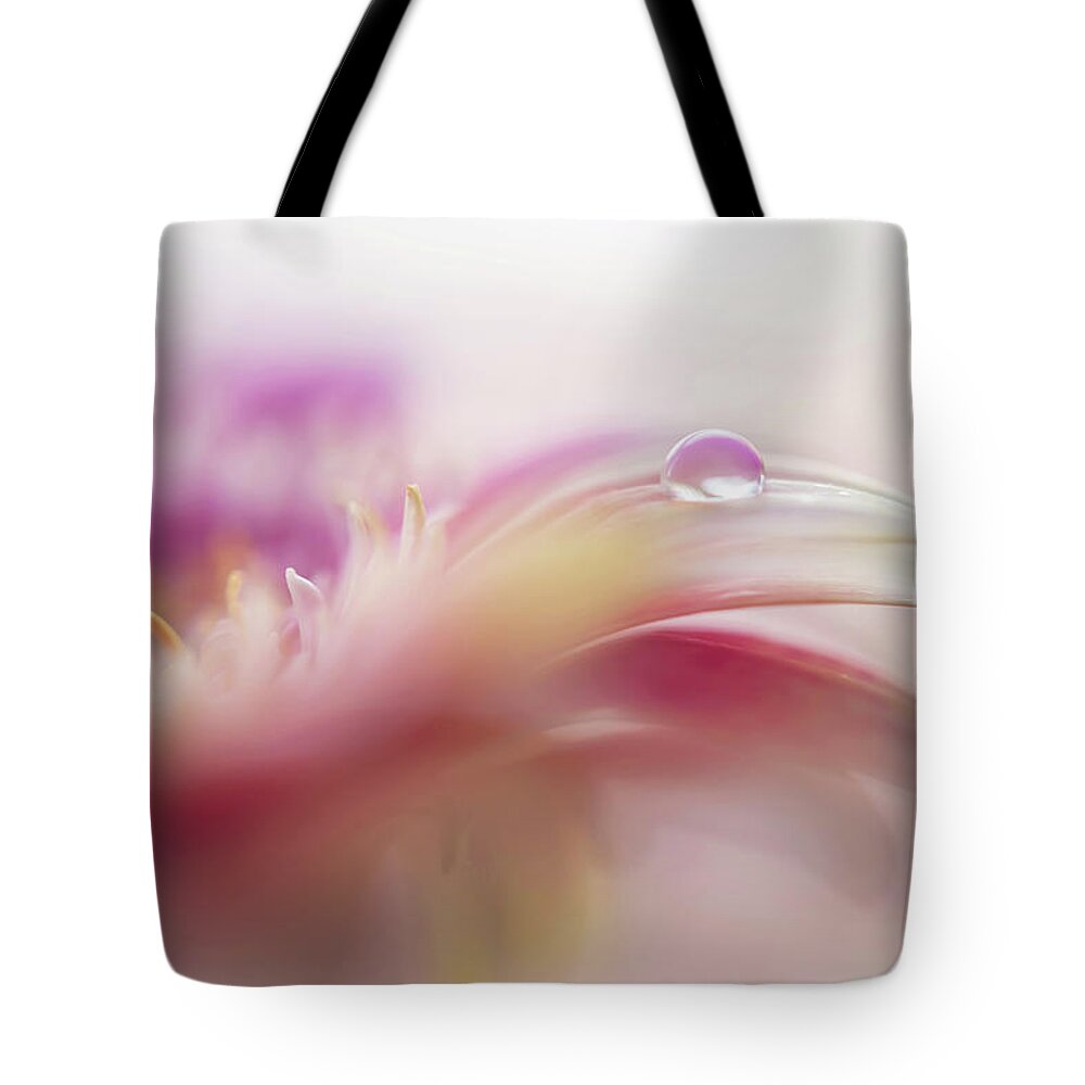Jenny Rainbow Fine Art Photography Tote Bag featuring the photograph To Live in Dream 2. Macro Gerbera by Jenny Rainbow
